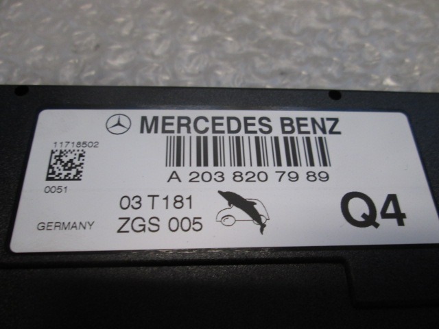 AMPLIFICATORE / CENTRALINA ANTENNA OEM N. A2038207989 ORIGINAL PART ESED MERCEDES CLASSE C W203 BER/SW (2000 - 2007) DIESEL 22  YEAR OF CONSTRUCTION 2003