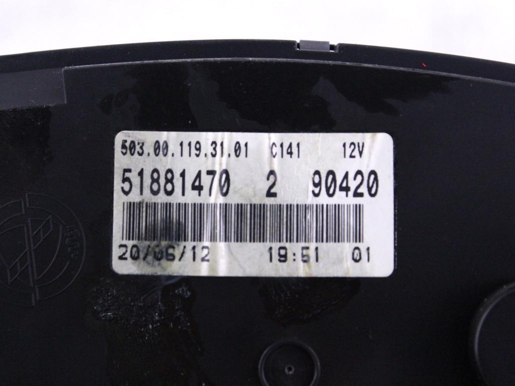 51881470 QUADRO STRUMENTI CONTACHILOMETRI LANCIA MUSA 1.4 G 57KW 5M 5P (2012) RICAMBIO USATO