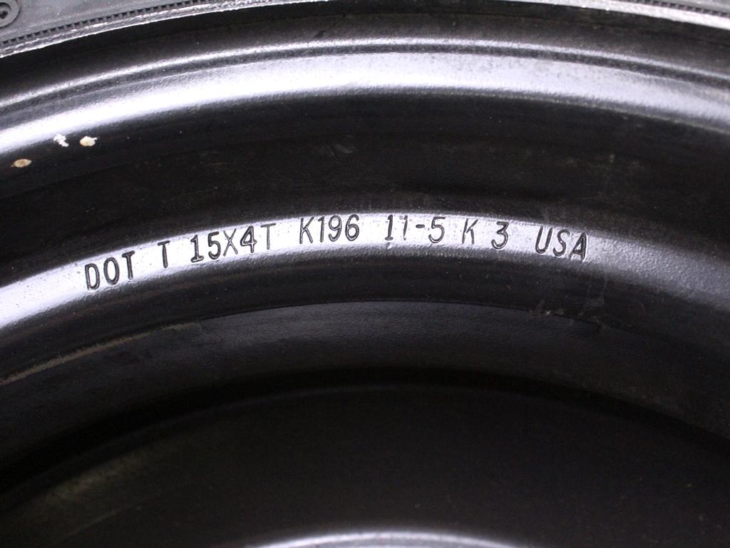 RUOTINO DI SCORTA GOODYEAR T125/70 R15 95M STRATUS 2.0 B 96KW 5M 2P (1999) RICAMBIO USATO CON CERCHIO IN FERRO DA 15 POLLICI 5 FORI 15X4T INTERASSE 5X100