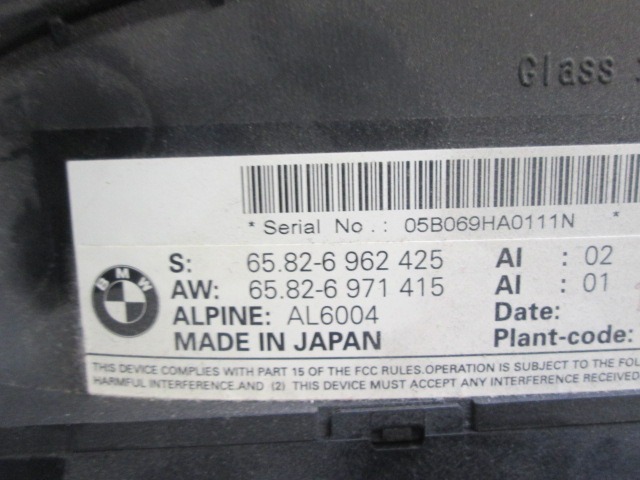 SPARE PARTS, RADIO NAVIGATION OEM N. 65826962425  ORIGINAL PART ESED BMW SERIE 5 E60 E61 (2003 - 2010) DIESEL 30  YEAR OF CONSTRUCTION 2005