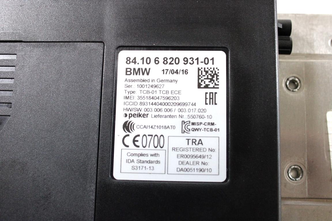 84106820931 CENTRALINA MODULO TELEFONO BLUETOOTH BMW SERIE 3 320D F31 LCI SW 2.0 D 4X4 140KW AUT 5P (2016) RICAMBIO USATO