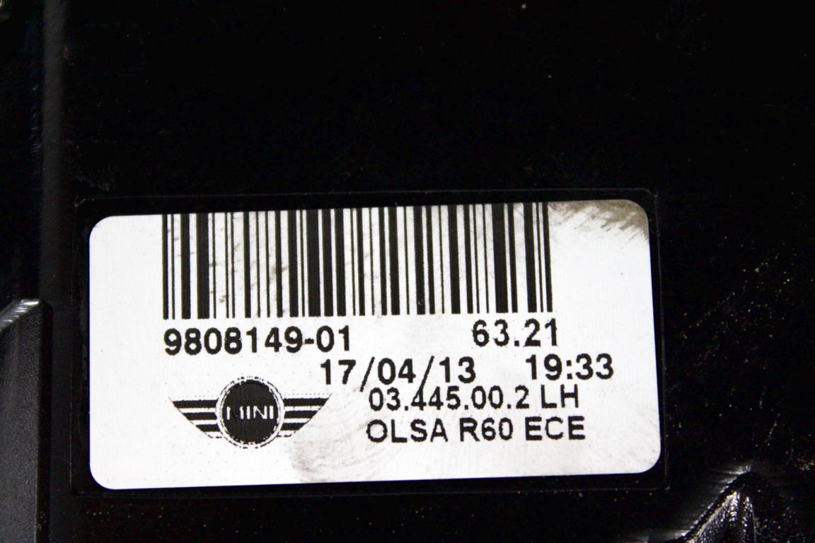 9808149 FARO FANALE POSTERIORE SINISTRO MINI COUNTRYMAN R60 ONE D 1.6 D 66KW 6M 5P (2010) RICAMBIO USATO