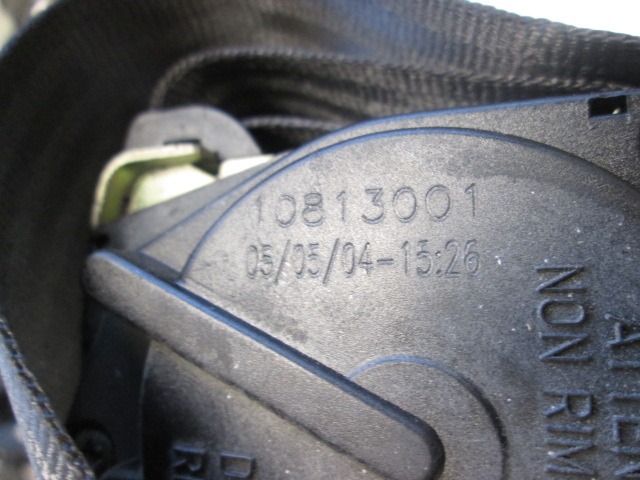 SEFETY BELT OEM N. 10813001 ORIGINAL PART ESED ALFA ROMEO GT 937 (2003 - 2010) DIESEL 19  YEAR OF CONSTRUCTION 2004