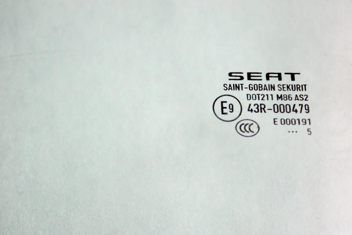6J4845201B VETRO SCENDENTE PORTA ANTERIORE SINISTRA SEAT IBIZA 1.2 B 51KW 5M 5P (2015) RICAMBIO USATO