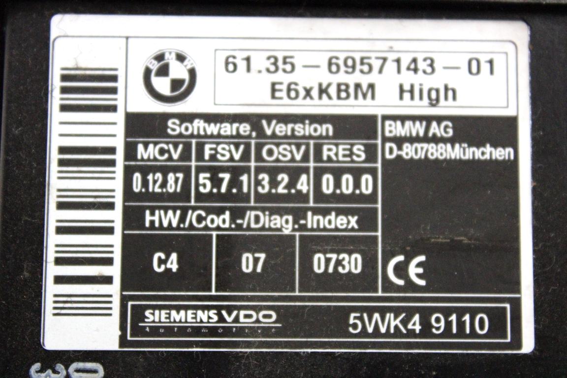 61356957143 CENTRALINA BODY COMPUTER BMW SERIE 5 530 D E61 SW 3.0 D 160KW AUT 5P (2005) RICAMBIO USATO