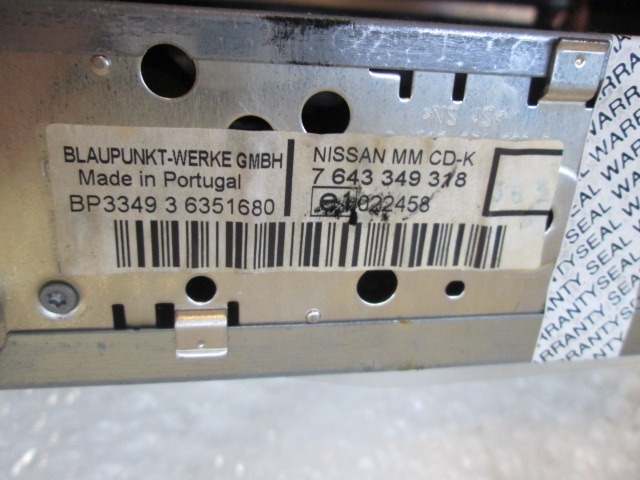 Radio Control Unit Display Unit  OEM  NISSAN MICRA K12 K12E (01/2003 - 09/2010)  15 DIESEL Year 2003 spare part used