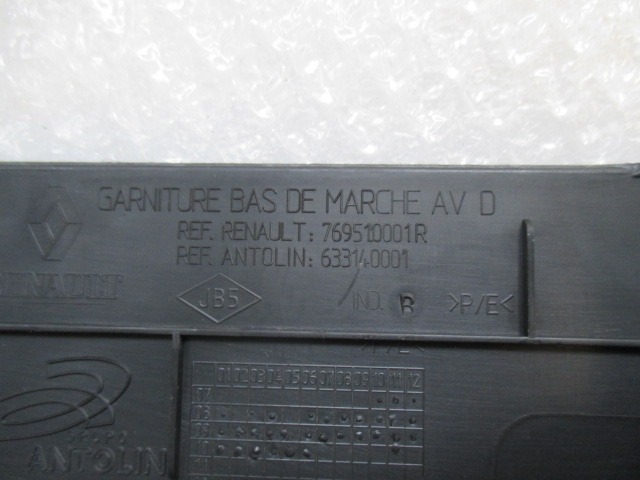 RENAULT MEGANE SPORTOUR 1.9 DIESEL 96KW 6M (2010) REPLACEMENT COVER INSIDE RIGHT SIDE LOWER 633140071 769510001R