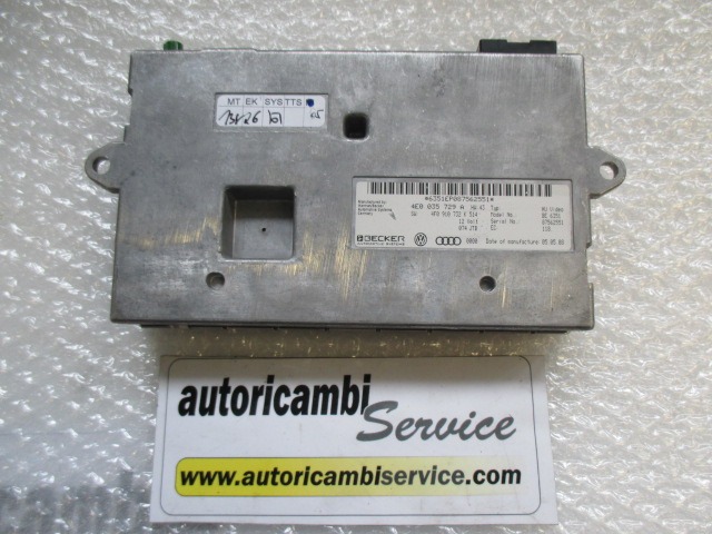 SPARE PARTS, RADIO NAVIGATION OEM N. 4E0035729A ORIGINAL PART ESED AUDI A6 C6 4F2 4FH 4F5 RESTYLING BER/SW/ALLROAD (10/2008 - 2011) DIESEL 30  YEAR OF CONSTRUCTION 2008