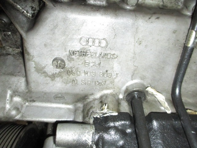 AUDI A6 AVANT 2.5 DIESEL 132KW AUTO (2004) REPLACEMENT ENGINE COMPLETE WITH COLLECTOR DRAIN WITHOUT INJECTION PUMP 059 103 603 121 000 KM 059100098AV 059103603C