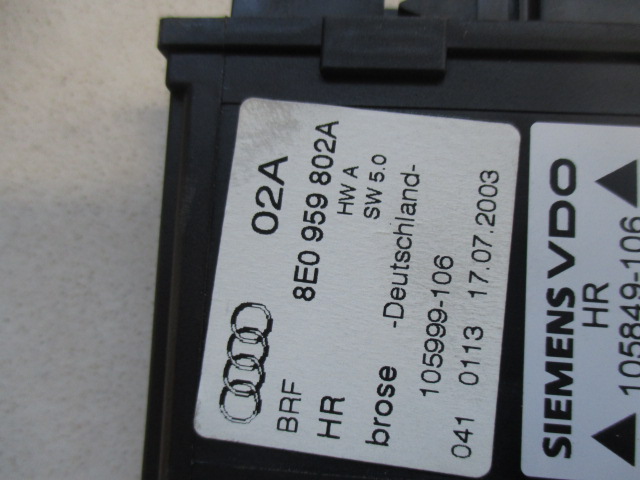 REAR DOOR WINDOW MOTOR OEM N. 8E0959802A ORIGINAL PART ESED AUDI A4 8E2 8E5 B6 BER/SW (2001 - 2005) DIESEL 25  YEAR OF CONSTRUCTION 2003
