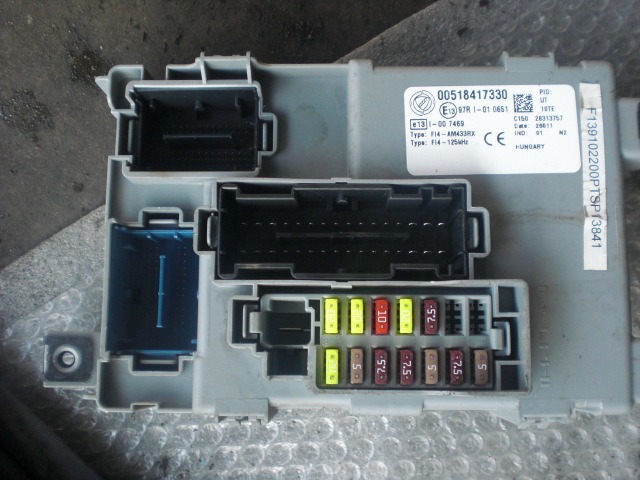 FUSE UNIT OEM N. 518417330 SPARE PART USED CAR FIAT PANDA 319 (DAL 2011) DISPLACEMENT 13 DIESEL YEAR OF CONSTRUCTION 2011
