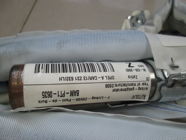 HEAD AIRBAG, LEFT OEM N. 13231632 ORIGINAL PART ESED OPEL ZAFIRA B A05 M75 (2005 - 2008) BENZINA 18  YEAR OF CONSTRUCTION 2007