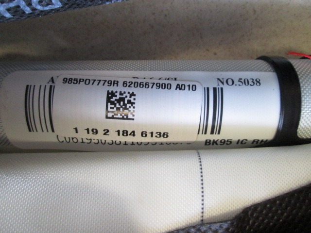 HEAD AIRBAG, RIGHT OEM N. 11921846136 ORIGINAL PART ESED RENAULT MEGANE MK3 BER/SPORTOUR/ESTATE (2009 - 2015) DIESEL 15  YEAR OF CONSTRUCTION 2011