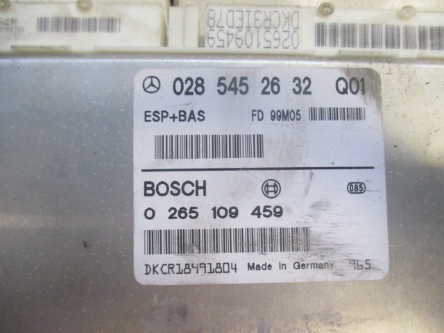 ESP CONTROL UNIT OEM N. 265109459 ORIGINAL PART ESED MERCEDES CLASSE A W168 5P V168 3P 168.031 168.131 (1997 - 2000) BENZINA 14  YEAR OF CONSTRUCTION 1999