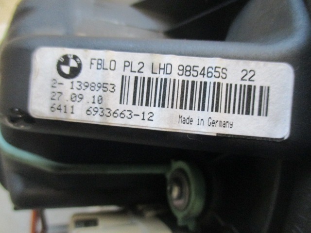 BLOWER UNIT OEM N. 64116933663 ORIGINAL PART ESED BMW SERIE 1 BER/COUPE/CABRIO E81/E82/E87/E88 LCI RESTYLING (2007 - 2013) DIESEL 20  YEAR OF CONSTRUCTION 2010
