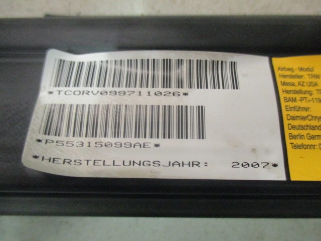 HEAD AIRBAG, LEFT OEM N. P55315099AE ORIGINAL PART ESED JEEP CHEROKEE (2005 - 2008) DIESEL 28  YEAR OF CONSTRUCTION 2007