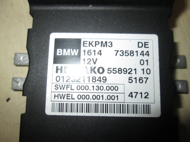 CONTROL UNIT FOR FUEL PUMP OEM N. 0123211849 ORIGINAL PART ESED BMW SERIE 3 F30/F31 BER/SW (DAL 2012) DIESEL 20  YEAR OF CONSTRUCTION 2013