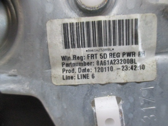 FRONT DOOR WINDSCREEN MECHANISM OEM N. 8A61-A23201 ORIGINAL PART ESED FORD FIESTA (09/2008 - 11/2012) BENZINA/GPL 14  YEAR OF CONSTRUCTION 2010