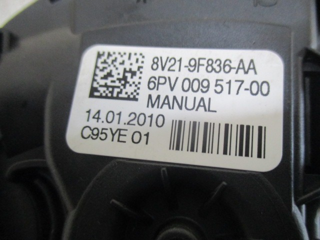PEDALS & PADS  OEM N. 8V21-9F836-AA ORIGINAL PART ESED FORD FIESTA (09/2008 - 11/2012) BENZINA/GPL 14  YEAR OF CONSTRUCTION 2010